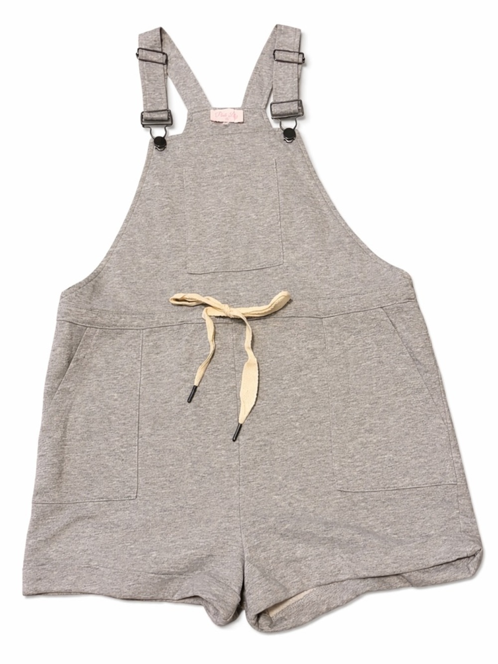 Pink Lily Womens Light Gray Knit Short Romper